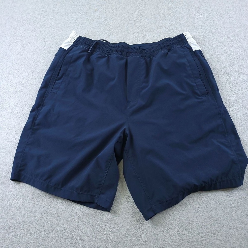 Birddogs Shorts Mens 2XL Blue White Boomstick Athletic Lined Stretch Drawstring